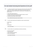 CA real estate licensing test Questions & Ans pdf