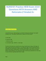 NURS101 Practice HESI Exam 2024 Questions WITH Answers AND Rationales // Graded A+