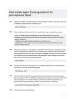 Real estate agent Exam questions for pennsylvania  State