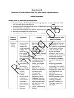 Extraction of Crude Caffeine from Tea using Liquid-Liquid Extraction (Safety Sheet)