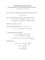 CHARACTERISTIC EQUATIONS AND IVP (SOLUTIONS)