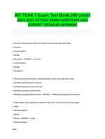 ATI TEAS 7 Exam Test Bank 300 LATEST 2024-2025 ACTUAL EXAM QUESTIONS AND CORRECT DETAILED ANSWERS