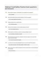 Walmart Food/Safety Practice Exam questions and Answers