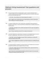 Walmart Hiring Assessment Test questions and answers