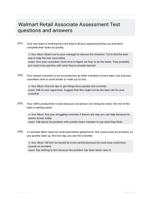 Walmart Retail Associate Assessment Test questions and answers