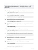 Walmart job assessment test questions and answers