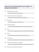 Hartman's nursing assistant care chapter 14 Study Guide Rated A+