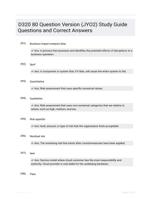 D320 80 Question Version (JYO2) Study Guide Questions and Correct Answers