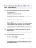 Personally Identifiable Information (PII) v4.0 Study Guide Rated A+