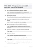 WGU - D089 - Principles of Economics |211 Questions| With Correct Answers.