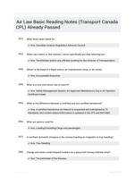 Air Law Basic Reading Notes (Transport Canada CPL) Already Passed