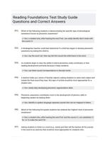 Reading Foundations Test Study Guide Questions and Correct Answers