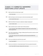 CLN251 111 CORRECTLY ANSWERED QUESTIONS LATEST UPDATE