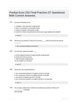 Purdue Econ 252 Final Practice |37 Questions| With Correct Answers.