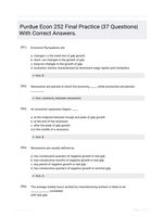 Purdue Econ 252 Final Practice |37 Questions| With Correct Answers.