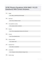 GCSE Physics Equations (AQA 8463 1-9) |23 Questions| With Correct Answers.