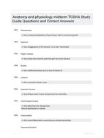 Anatomy and physiology midterm TCDHA Study Guide Questions and Correct Answers