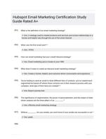 Hubspot Email Marketing Certification Study Guide Rated A+