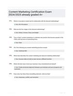 Content Marketing Certification Exam 2024/2025  already graded A+