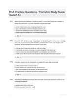 CNA Practice Questions - Prometric Study Guide Graded A+