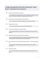 UTMB ADVANCED PATHOPHYSIOLOGY 5355 Exam 3 Questions & Answers!!