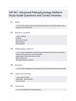 NR 507: Advanced Pathophysiology Midterm Study Guide Questions and Correct Answers