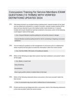 Concussion Training for Service Members EXAM QUESTIONS (15 TERMS) WITH VERIFIED DEFINITIONS UPDATED 2024