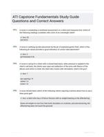 ATI Capstone Fundamentals Study Guide Questions and Correct Answers