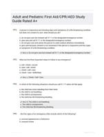 Adult and Pediatric First Aid/CPR/AED Study Guide Rated A+