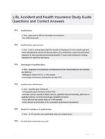 Life, Accident and Health Insurance Study Guide Questions and Correct Answers