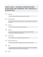 NICET LEVEL 1 HIGHWAY CONSTRUCTION QUESTIONS AND ANSWERS 100% VERIFIED A+ GUARANTEED