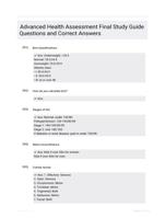 Advanced Health Assessment Final Study Guide Questions and Correct Answers