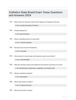 Esthetics State Board Exam Texas Questions and Answers 2024