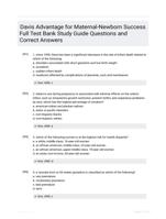 Davis Advantage for Maternal-Newborn Success Full Test Bank Study Guide Questions and Correct Answers