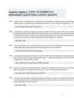 Applied Algebra - C957 70 CORRECTLY ANSWERED QUESTIONS LATEST UPDATE