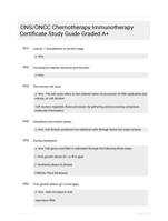 ONS/ONCC Chemotherapy Immunotherapy Certificate Study Guide Graded A+