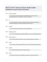 NOCTI AVTF Terms to Know Study Guide Questions and Correct Answers