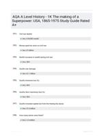 AQA A Level History - 1K The making of a Superpower: USA, 1865-1975 Study Guide Rated A+