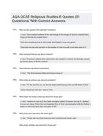 AQA GCSE Religious Studies B Quotes |31 Questions| With Correct Answers.