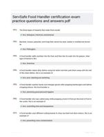 ServSafe Food Handler certification exam practice questions and answers pdf