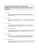 Ornamental and Turf Pest Control 243 CORRECTLY ANSWERED QUESTIONS LATEST UPDATE