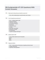 RN fundamentals ATI |30 Questions| With Correct Answers.