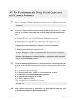 ATI RN Fundamentals  Study Guide Questions and Correct Answers