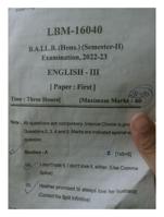 Question paper ballb sem 2 English