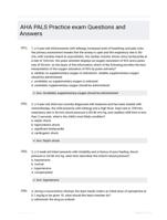 AHA PALS Practice exam Questions and Answers