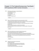 Chapter 15 The Federal Bureaucracy Test Bank |109 Questions| With Correct Answers.