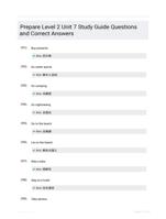 Prepare Level 2 Unit 7 Study Guide Questions and Correct Answers