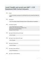 Level 3 health and social care UNIT 1 |129 Questions| With Correct Answers.