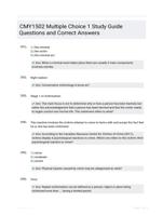 CMY1502 Multiple Choice 1 Study Guide Questions and Correct Answers