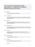 CNA CHAPTER 8 HARTMAN'S EXAM QUESTIONS (27 TERMS) WITH VERIFIED DEFINITIONS UPDATED 2024